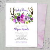 Invitation Baby shower de Boho Floral Violet