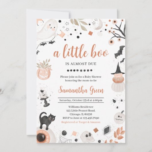 Invitation Baby shower de Boho Halloween (Devant)