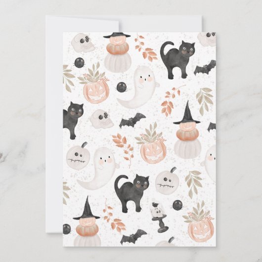 Invitation Baby shower de Boho Halloween (Dos)
