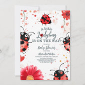 Invitation Baby shower de Boho Little Ladybug (Devant)