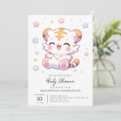 Invitation Baby shower de Boho Tiger (Debout devant)