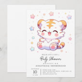 Invitation Baby shower de Boho Tiger (Devant / Derrière)