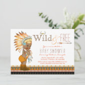 Invitation Baby shower de Boho Tribal Boho d'Afrique américai (Debout devant)