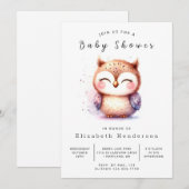 Invitation Baby shower de Boho Wild Owl (Devant / Derrière)