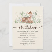 Invitation Baby shower de bois de cerf aquarelle (Devant)