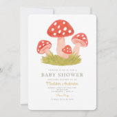 Invitation Baby shower de bois de Little Mushroom (Devant)