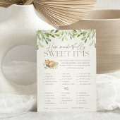 Invitation Baby shower de bois Fox Candy Guider Game Card