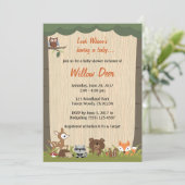 Invitation Baby shower de bois *garçon/fille/surpr (Debout devant)