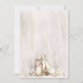 Invitation Baby shower de bois, garçon ours (Dos)