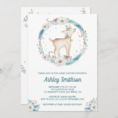 Invitation Baby shower de bois hivernal mignon (Devant / Derrière)