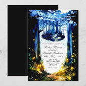 Invitation Baby shower de bois magique Pastel (Devant / Derrière)