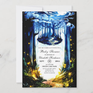 Invitation Baby shower de bois magique Pastel