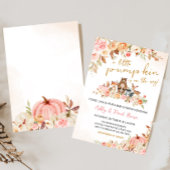 Invitation Baby shower de bois rose Citrouille