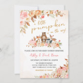 Invitation Baby shower de bois rose Citrouille (Devant)
