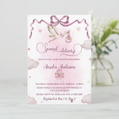 Invitation Baby shower de boîte à ruban à livraison spéciale (Debout devant)