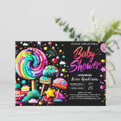 Invitation Baby shower de bonbon de Bohême (Debout devant)