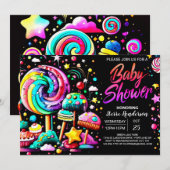 Invitation Baby shower de bonbon de Bohême (Devant / Derrière)