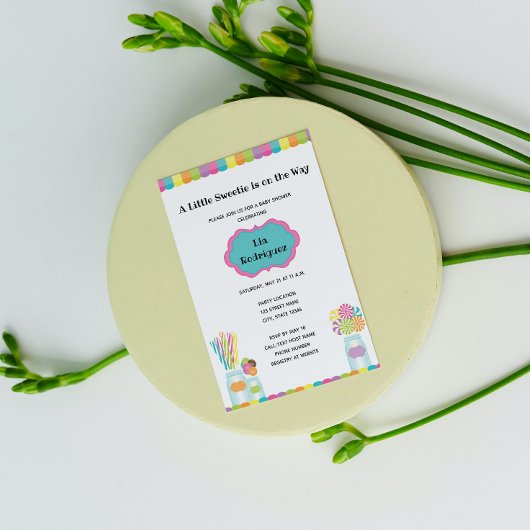 Invitation Baby shower de bonbons