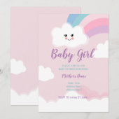 Invitation Baby shower de bonbons en coton (Devant / Derrière)