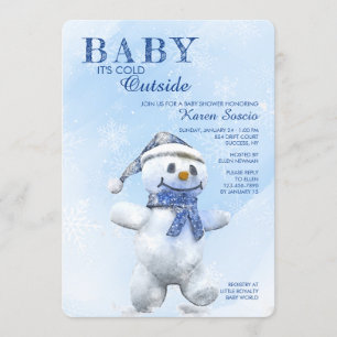 Invitation Baby shower de bonhomme de neige mignon