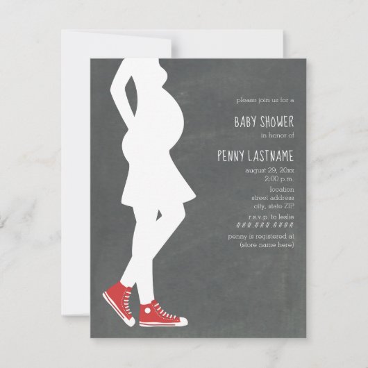Invitation Baby shower de bosse Basket rouge (Devant)