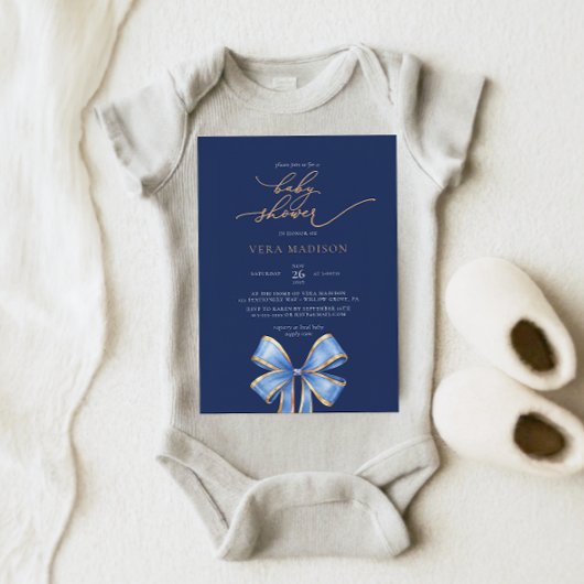 Invitation Baby shower de boue bleu aquarelle