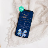 Invitation Baby shower de boue bleu aquarelle