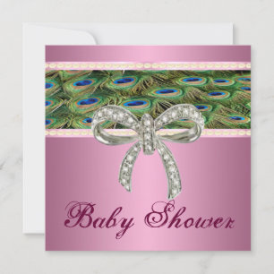 Invitation Baby shower de boue de diamant rose pao
