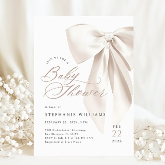 Invitation Baby shower de boue neutre