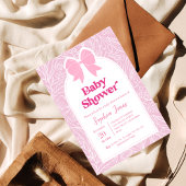 Invitation Baby shower de boue rose