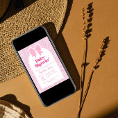 Invitation Baby shower de boue rose
