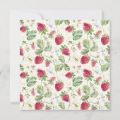 Invitation Baby shower de bouho floral de fraise d'aquarelle (Dos)
