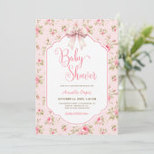 Invitation Baby shower de boule rose (Debout devant)