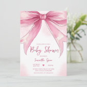 Invitation Baby shower de boule rose (Debout devant)