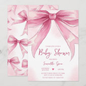 Invitation Baby shower de boule rose (Devant / Derrière)