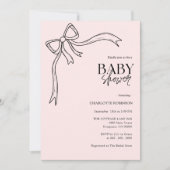 Invitation Baby shower de boule rose (Devant)