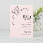 Invitation Baby shower de boule rose (Debout devant)