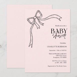 Invitation Baby shower de boule rose
