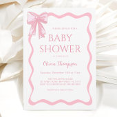 Invitation Baby shower de boule rose