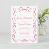 Invitation Baby shower de boule rose (Debout devant)