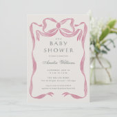 Invitation Baby shower de boule rose (Debout devant)