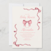 Invitation Baby shower de boule rose (Devant)