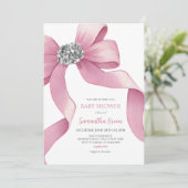 Invitation Baby shower de boule rose (Debout devant)