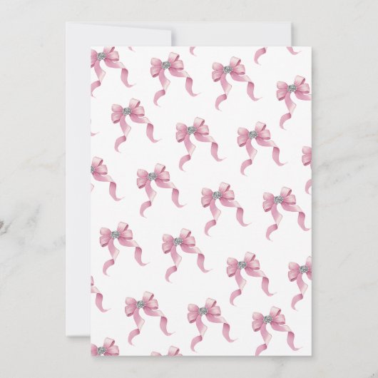 Invitation Baby shower de boule rose (Dos)