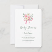 Invitation Baby shower de bouquet de boule rose (Devant)