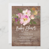 Invitation Baby shower de bouquet de printemps rus (Devant)