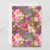 Invitation Baby shower de bouquet de printemps rus (Dos)