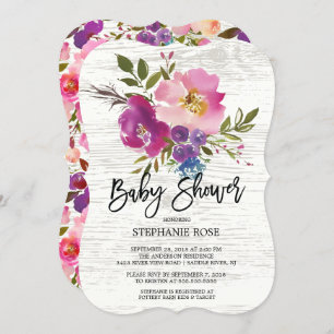 Invitation Baby shower de bouquet de printemps rus