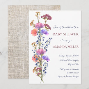 Invitation Baby shower de bouquet floral acrylique et délicie