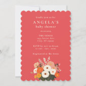 Invitation Baby shower de bouquet floral peint en gras (Devant)